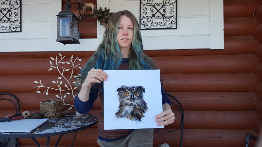 Uutta materiaalia käytössä! Neulahuovutettu taulu